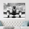 Quadro stampa su tela bianco nero aereo vintage Airplane taking off Vendita