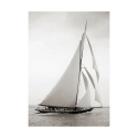 Quadro stampa su tela barca a vela vintage bianco e nero Britannia Offerta