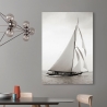 Quadro stampa su tela barca a vela vintage bianco e nero Britannia Saldi