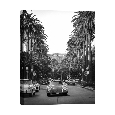 Quadro fotografico stampa su tela bianco e nero Boulevard in Hollywood Promozione