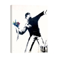 Stampa su tela quadro street art moderno Messaggio di Pace Banksy Promozione