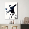 Stampa su tela quadro street art moderno Messaggio di Pace Banksy Saldi
