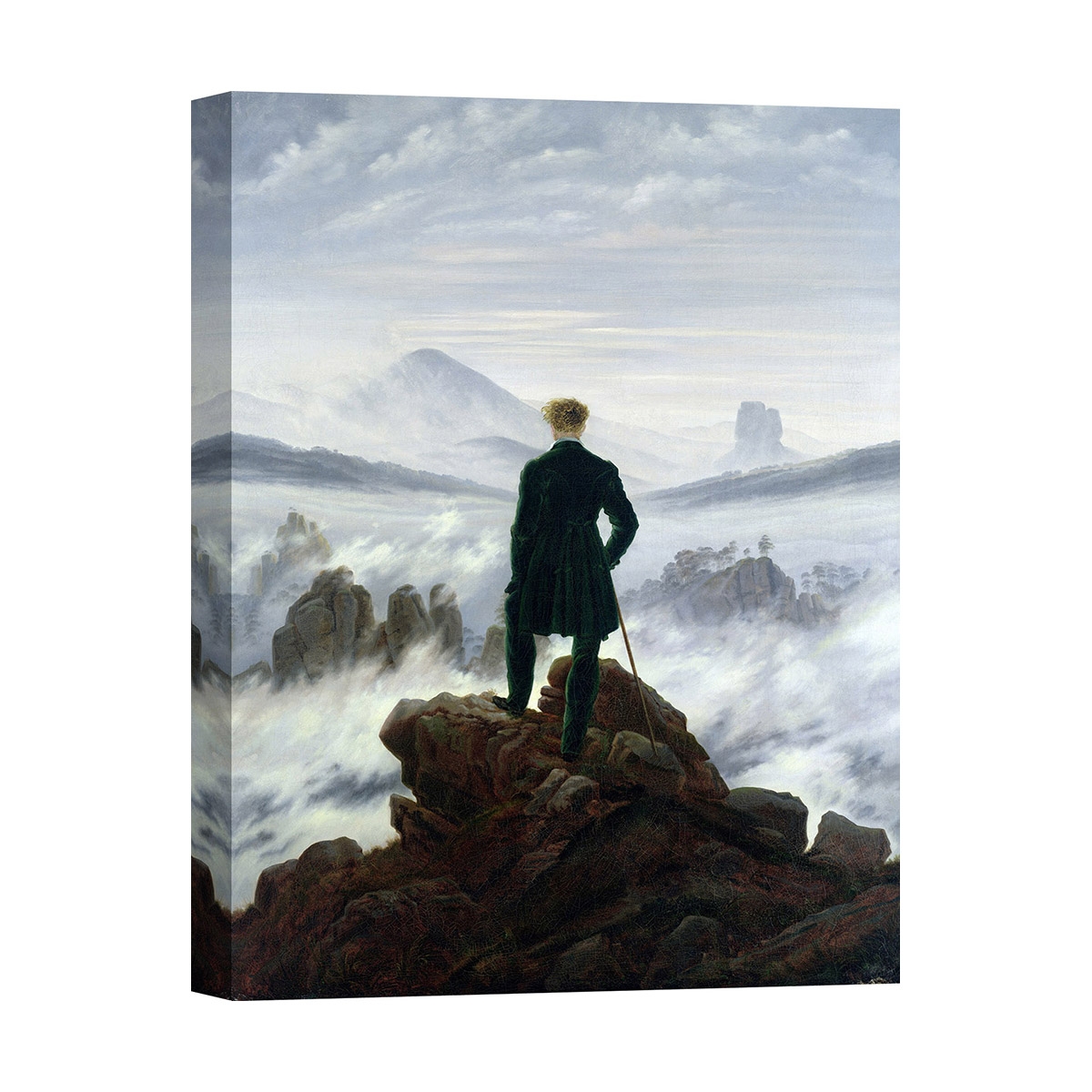 Viandante sul mare di nebbia Caspar David Friedrich quadro stampa su tela Promozione