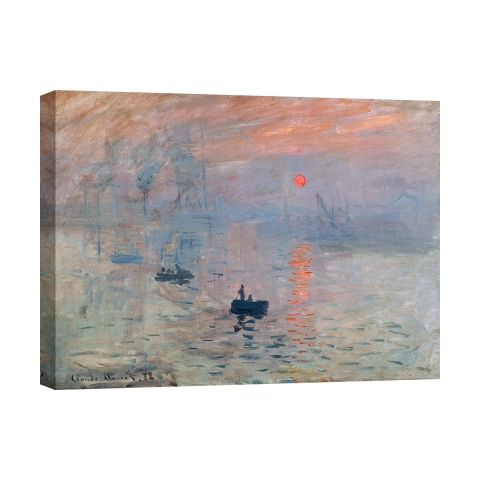 Quadro stampa su tela Impression au soleil levant di Claude Monet Promozione