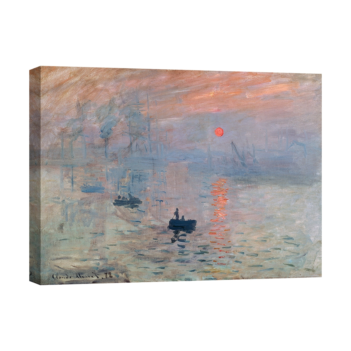 Quadro stampa su tela Impression au soleil levant di Claude Monet Promozione