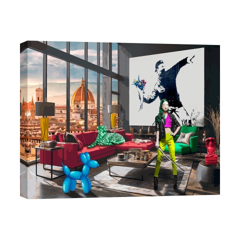 Quadro moderno stampa pop art su tela Surrealofts Firenze Gerard Madau Promozione