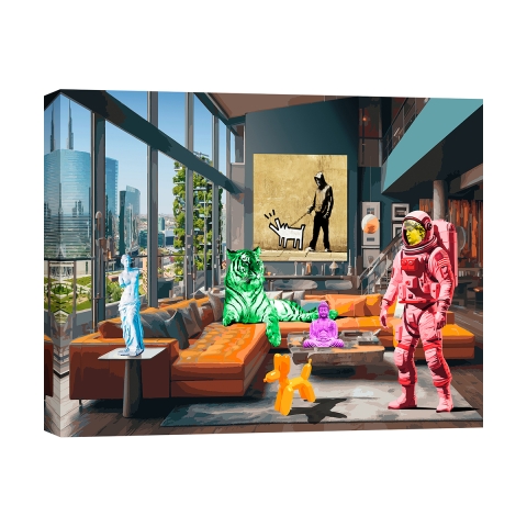Stampa su tela quadro pop art Surrealofts Milano Gerard Madau Promozione