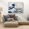 Quadro stampa su tela The Great Wave off Kanagawa Hokusai Grande Onda Saldi