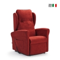 Poltrona relax 2 motori in tessuto con sistema alzapersona e ruote Omega Offerta