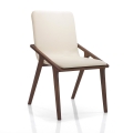 Set 2 sedie da pranzo design moderno in legno e similpelle beige Hays Promozione