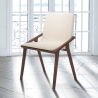 Set 2 sedie da pranzo design moderno in legno e similpelle beige Hays Vendita
