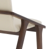 Set 2 sedie da pranzo design moderno in legno e similpelle beige Hays Saldi