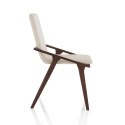 Set 2 sedie da pranzo design moderno in legno e similpelle beige Hays Sconti