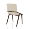 Set 2 sedie da pranzo design moderno in legno e similpelle beige Hays Stock