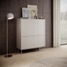 Mobile alto 4 ante scanalate credenza madia soggiorno beige Bitter Promozione
