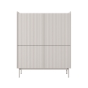 Mobile alto 4 ante scanalate credenza madia soggiorno beige Bitter Vendita