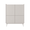Mobile alto 4 ante scanalate credenza madia soggiorno beige Bitter Vendita