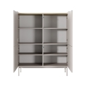 Mobile alto 4 ante scanalate credenza madia soggiorno beige Bitter Offerta