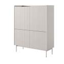 Mobile alto 4 ante scanalate credenza madia soggiorno beige Bitter Saldi