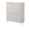 Mobile alto 4 ante scanalate credenza madia soggiorno beige Bitter Saldi