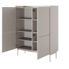 Mobile alto 4 ante scanalate credenza madia soggiorno beige Bitter Sconti