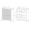 Mobile alto 4 ante scanalate credenza madia soggiorno beige Bitter Stock
