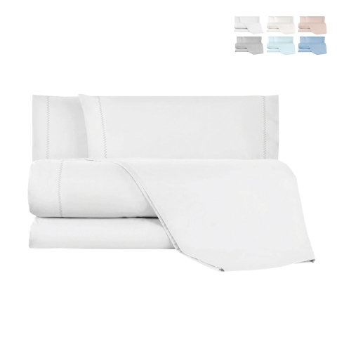 Completo per letto matrimoniale in cotone con lenzuola 2 federe Toronto Promozione