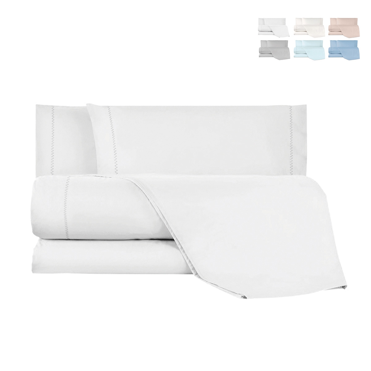 Completo per letto matrimoniale in cotone con lenzuola 2 federe Toronto Promozione Completo per letto matrimoniale in cotone con lenzuola 2 federe Toronto Promozione