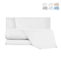 Completo per letto matrimoniale in cotone con lenzuola 2 federe Toronto Promozione