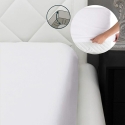 Lenzuolo con angoli per letto singolo 90x200cm in cotone bianco Toronto Vendita