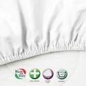 Lenzuolo con angoli per letto singolo 90x200cm in cotone bianco Toronto Saldi