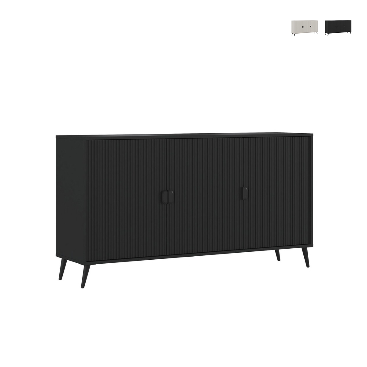 Madia credenza moderna 3 ante battenti 153x88x49cm Danielle