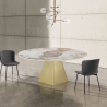 Tavolo da pranzo design allungabile effetto marmo 160x160x75 Arvin Onice Scelta
