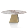 Tavolo da pranzo design allungabile effetto marmo 160x160x75 Arvin Onice Misure