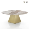 Tavolo da pranzo design allungabile effetto marmo 160x160x75 Arvin Onice Stock