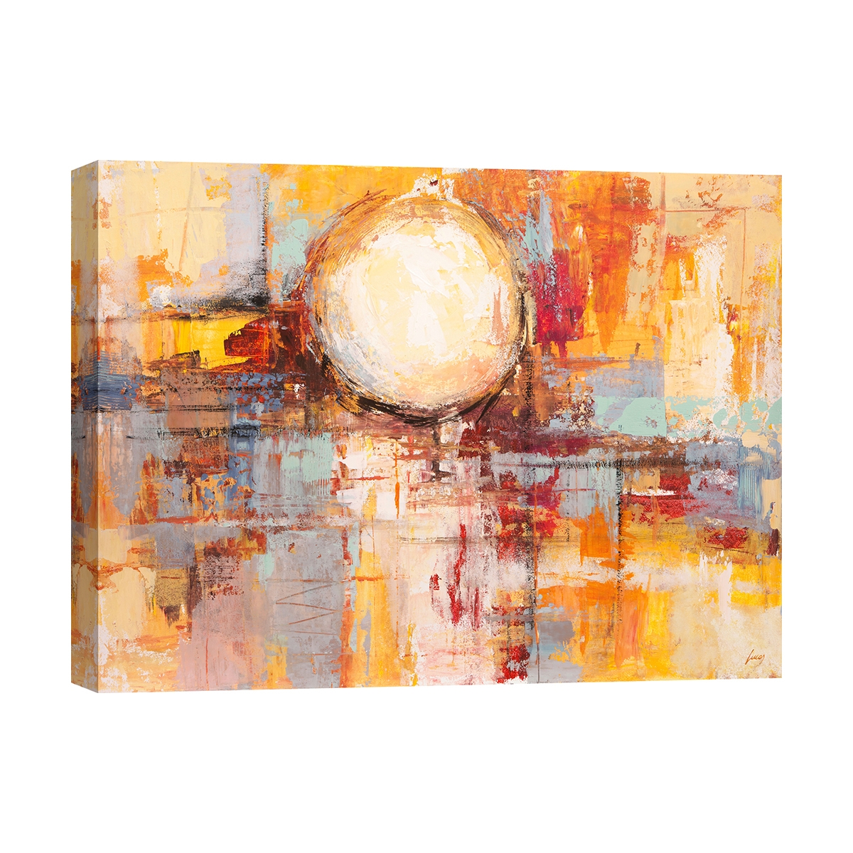 Quadro astratto moderno stampa colorata Riflessi del tramonto Lucas Promozione