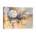Quadro astratto colorato stampa su tela moderna Tramonto di luna Lucas Promozione