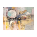 Quadro astratto colorato stampa su tela moderna Tramonto di luna Lucas Offerta