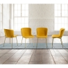 Set 4 sedie moderne in tessuto per sala da pranzo cucina Rann Gold Catalogo