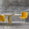 Set 4 sedie moderne in tessuto per sala da pranzo cucina Rann Gold Vendita