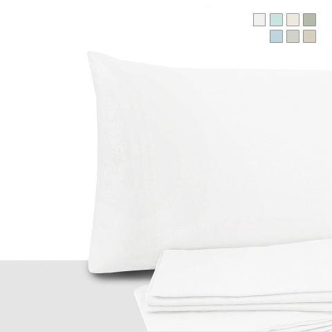 Set 2 federe per cuscini 50x80cm in cotone percalle con patella Miami Promozione
