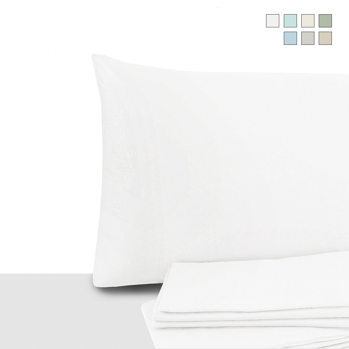 Set 2 federe per cuscini 50x80cm in cotone percalle con patella Miami Promozione