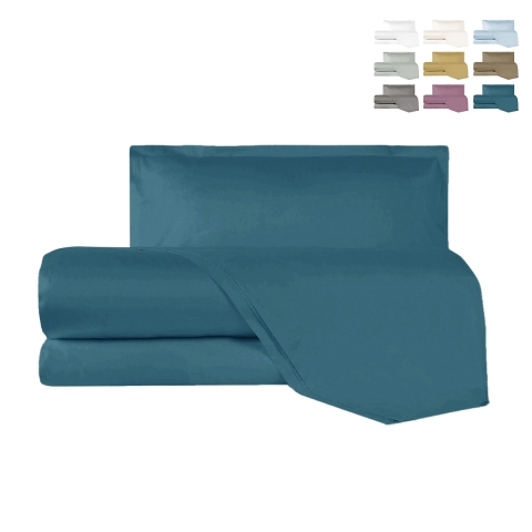Completo per letto una piazza e mezza in raso lenzuola federa Argentario Promozione