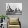 Quadro su tela vintage bianco e nero Sloops at Sail, 1915 Edwin Levick Offerta
