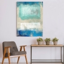 Quadro stampa su tela astratto moderno beige blu Magic Sea Ludwig Maun Vendita