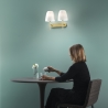 Applique doppia luce da interno metallo dorato in vetro bianco Ares AP2 Vendita