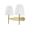 Applique doppia luce da interno metallo dorato in vetro bianco Ares AP2 Offerta