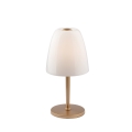 Lampada da tavolo in metallo dorato con diffusore vetro bianco Ares T Promozione
