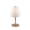 Lampada da tavolo in metallo dorato con diffusore vetro bianco Ares T Promozione
