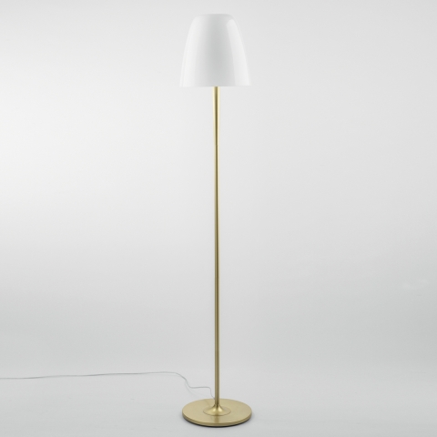 Piantana lampada da terra in metallo dorato diffusore vetro bianco Ares PT Promozione